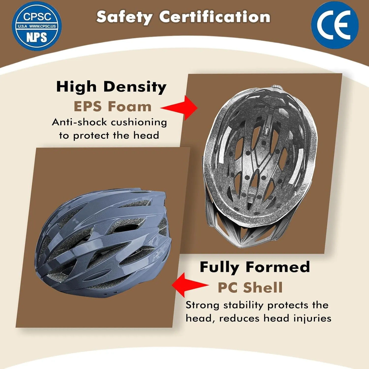 Road Bike Helmet Adult Men & Women, Adjustable Lightweight Design (22-24.5 Inches) - Vented, Removable Visor & Reflective White, for Day and Night Commuting & Sports | CPSC Certified