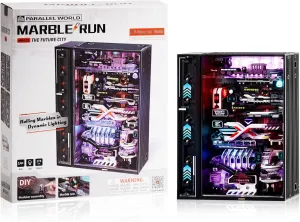 ROBOTIME 3D Plastic Puzzles for Adults & Teens, Bookshelf Kits Futuristic Marble Run Building Set, MR02S (The Future City), Crafts for Adults Hobby Kit Gift for Boys