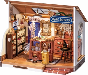 ROBOTIME DIY Miniature House Kit Tiny House Making Kit with LED Light for Adults Halloween/Christmas Decorations Creative Gifts for Teens (Kiki's Magic Emporium)