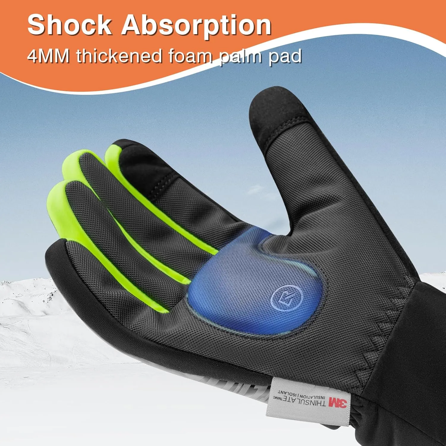 ROCKBROS Winter Gloves for Cold Weather Cycling Gloves for Men Women Water Resistant Touch Screen Windproof Thermal Gloves for Running Cycling Driving Hiking