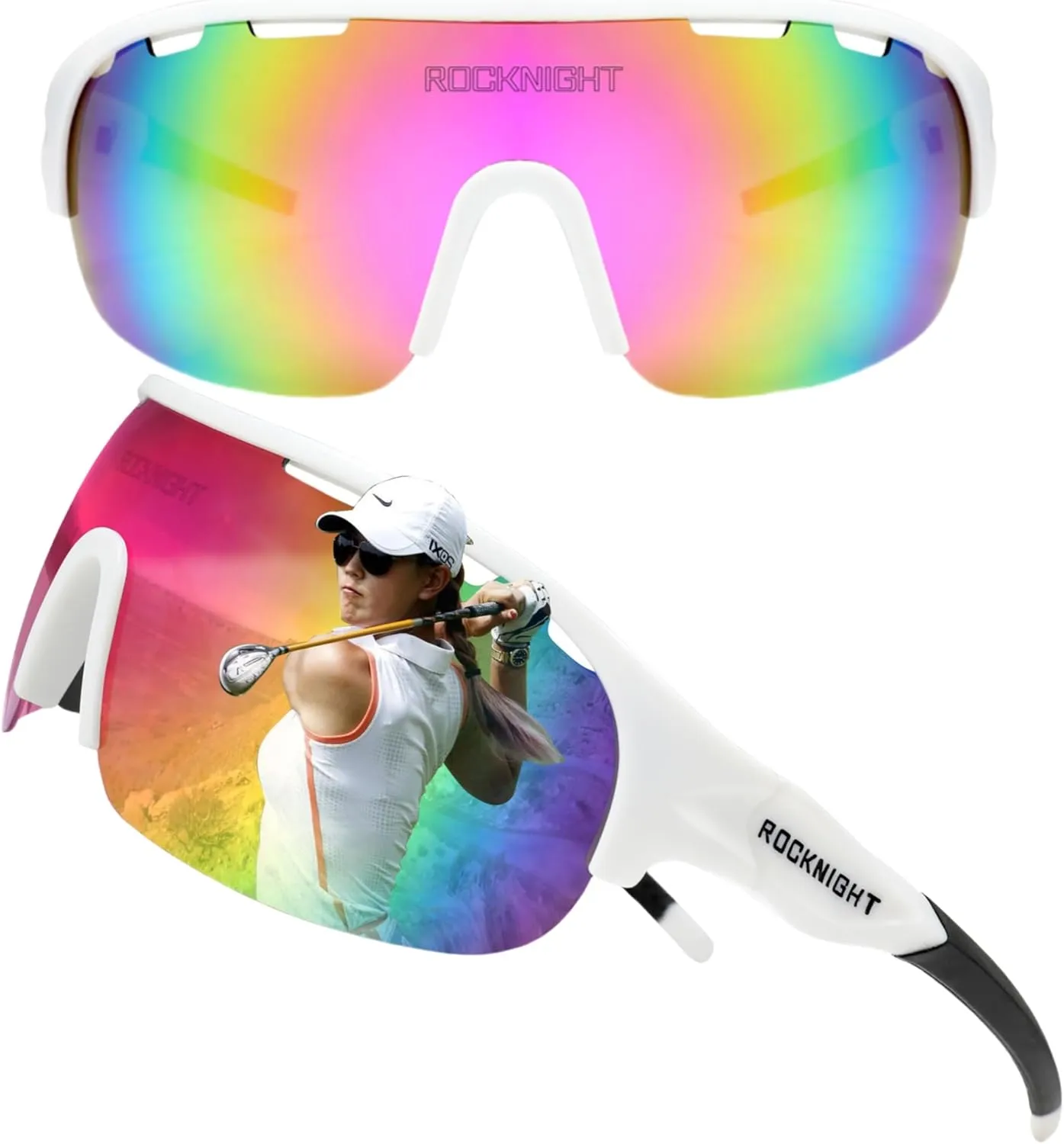 ROCKNIGHT HD Polarized Sports Sunglasses for Cycling, Biking, Baseball & Volleyball Etc- UV Protection, Lightweight & Durable