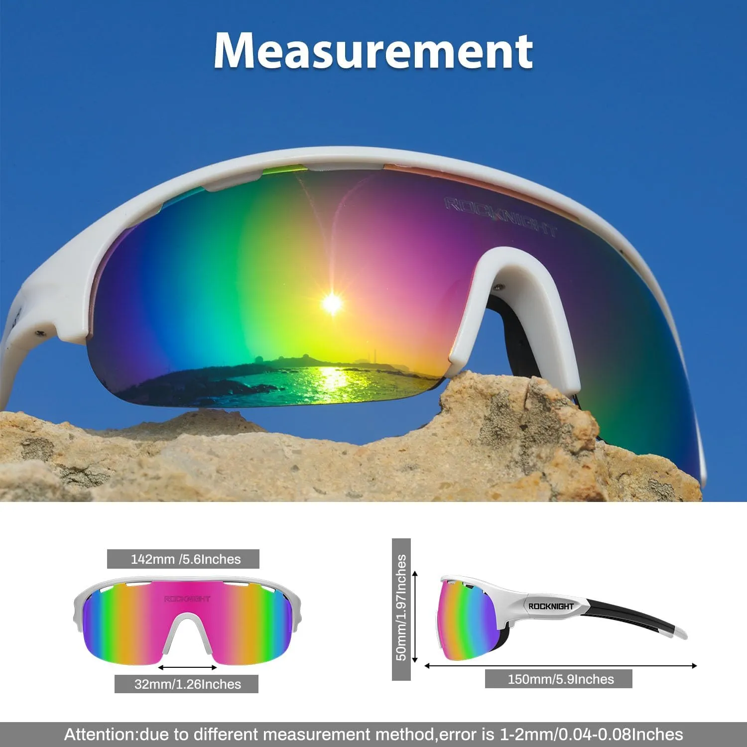 ROCKNIGHT HD Polarized Sports Sunglasses for Cycling, Biking, Baseball & Volleyball Etc- UV Protection, Lightweight & Durable