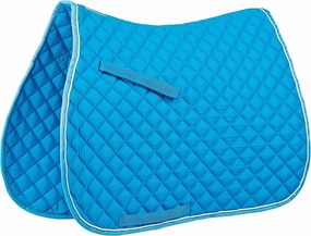 Roma Contrast Piping All Purpose Saddle Pad, Cornflower/Cream, Full