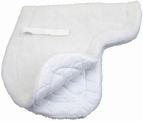 ROMA Fleece Top/Quilted Bottom Close Contact Saddle Pad, White, 17" - 17.5"