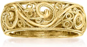 Ross-Simons 18kt Gold Over Sterling Scrollwork Ring
