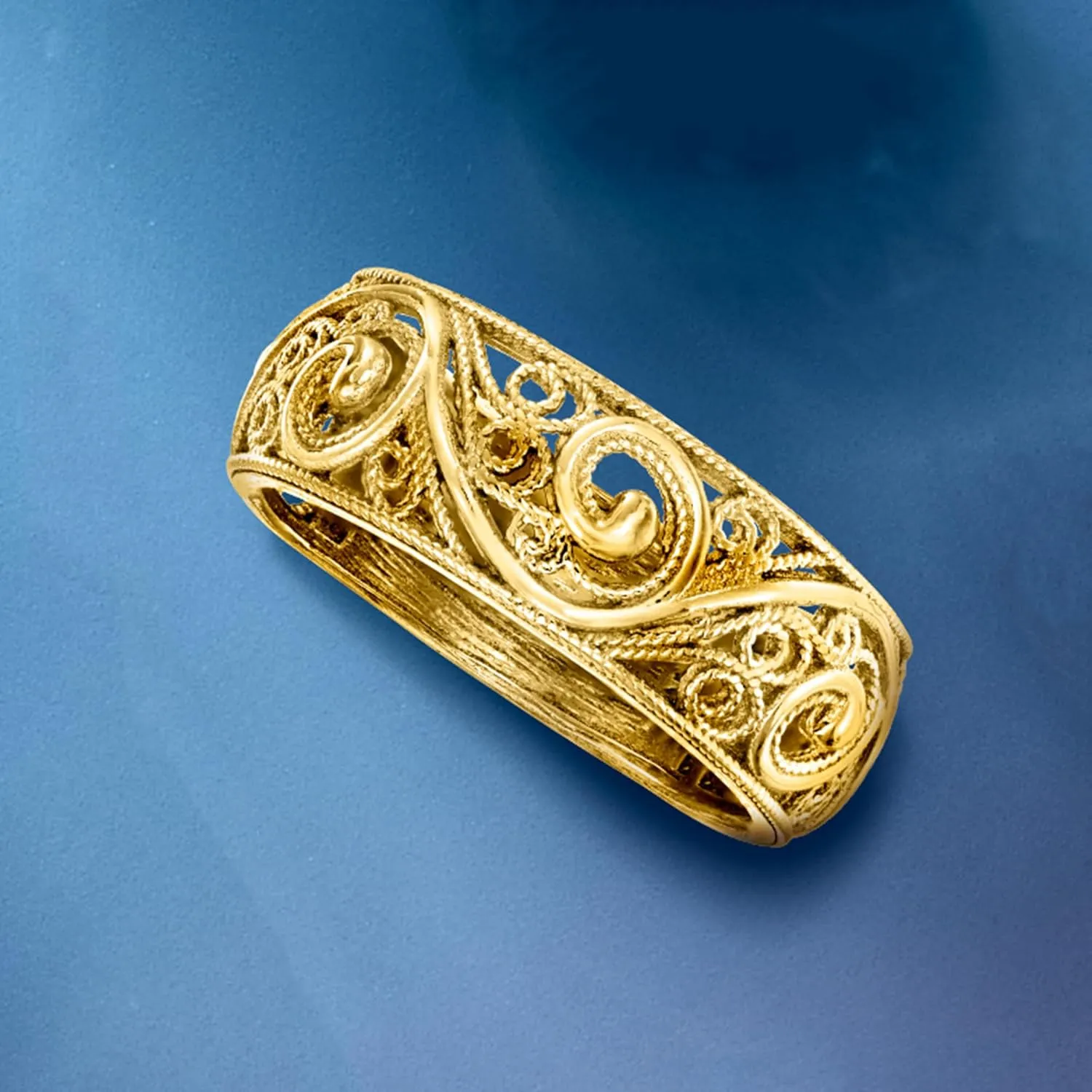 Ross-Simons 18kt Gold Over Sterling Scrollwork Ring