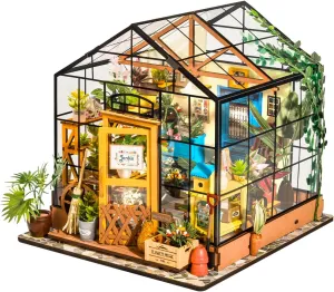 RoWood Miniature House Kit, DIY Miniature Dollhouse Kits for Adults, Mayberry Street Miniatures, Crafts for Adults Teens Kids, Gifts on Birthday Christmas - Cathy's Flower House