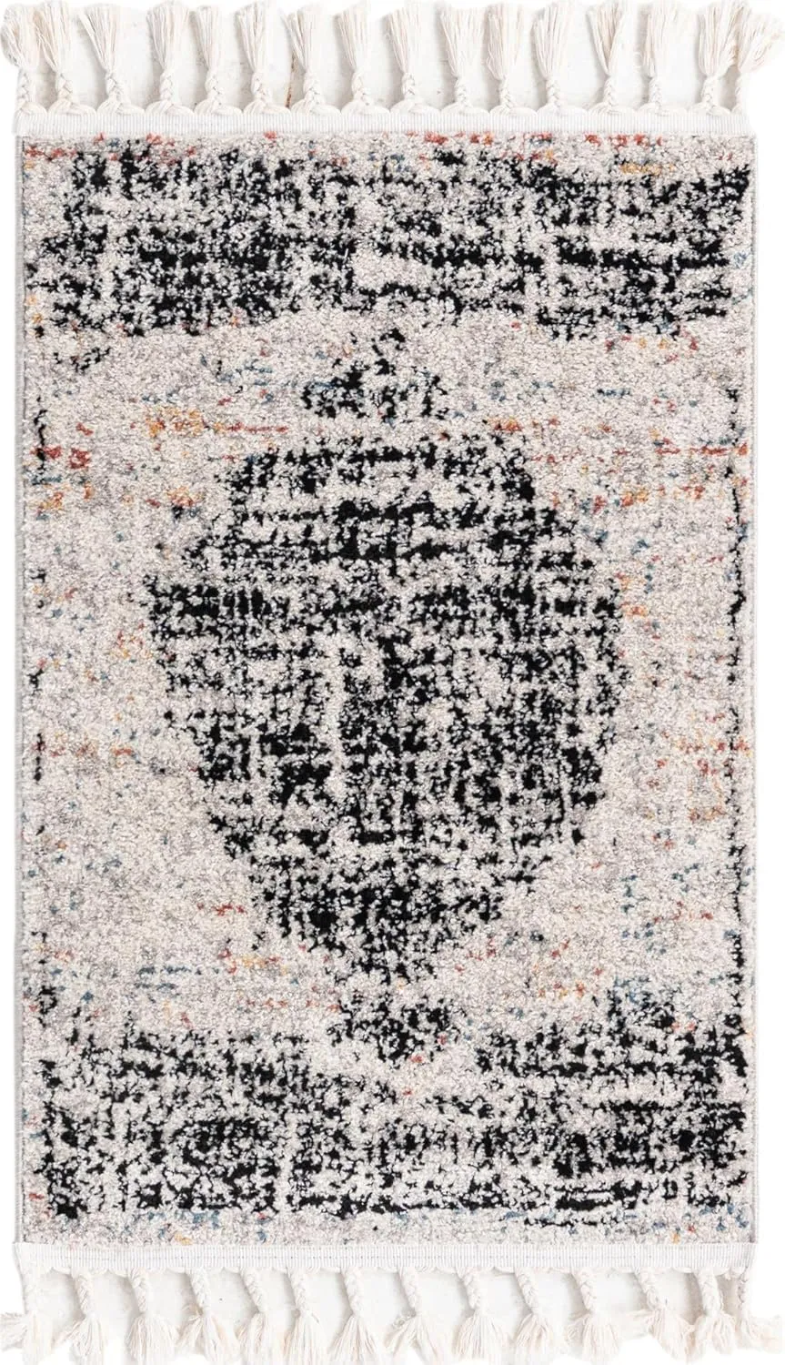Rugs.com Aramis Collection Rug – 2' x 3' Ivory Medium Rug Perfect for Entryways, Kitchens, Breakfast Nooks, Accent Pieces