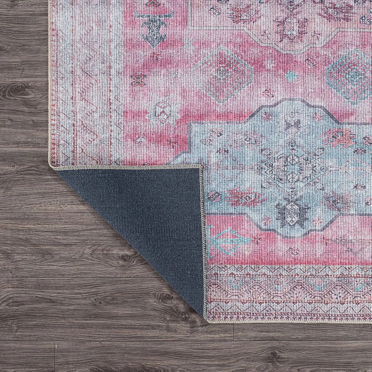 Rugshop Distressed Transitional Bohemian Stain Resistant Flat Weave Eco Friendly Premium Recycled Machine Washable Area Rug 3'3"x5' Multi