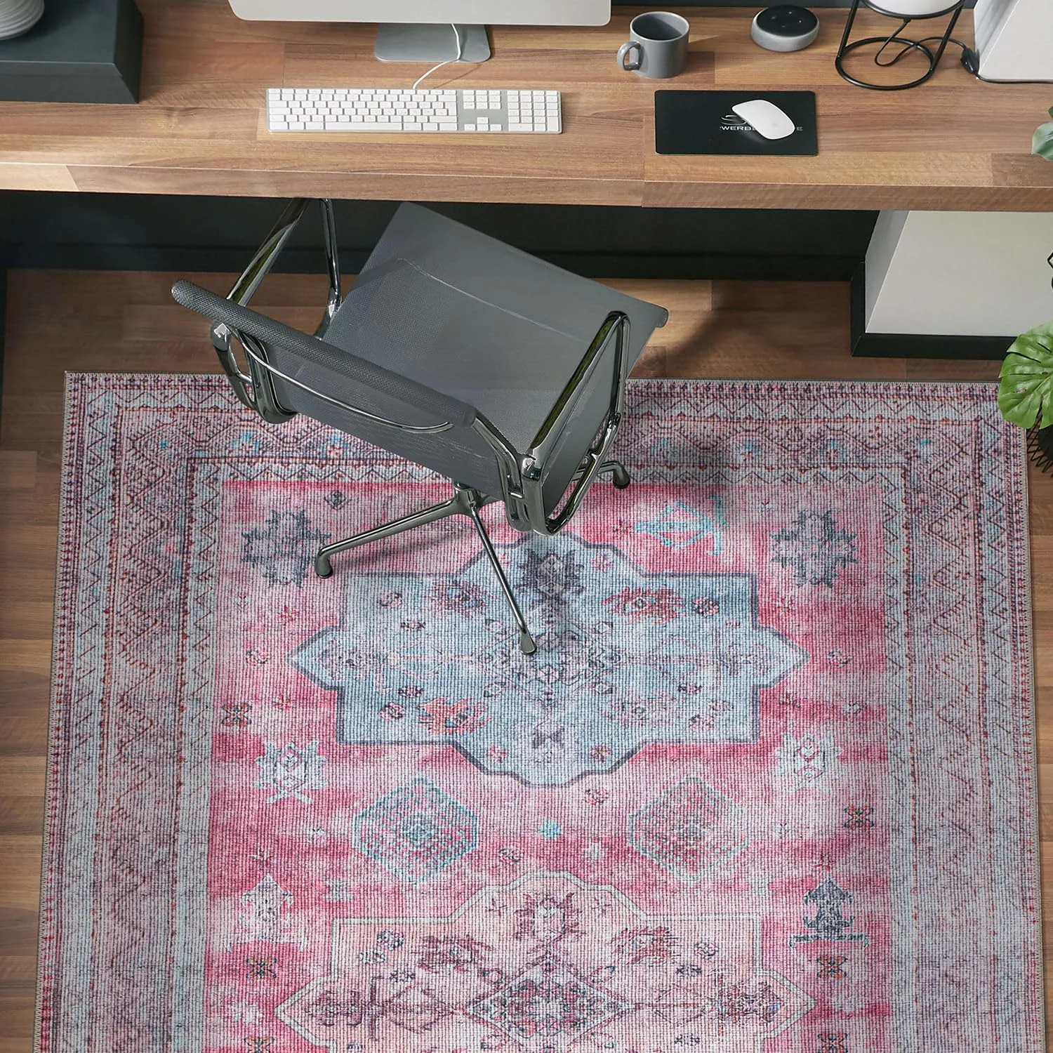 Rugshop Distressed Transitional Bohemian Stain Resistant Flat Weave Eco Friendly Premium Recycled Machine Washable Area Rug 3'3"x5' Multi
