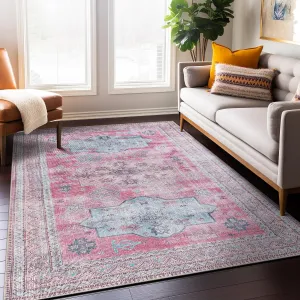 Rugshop Distressed Transitional Bohemian Stain Resistant Flat Weave Eco Friendly Premium Recycled Machine Washable Area Rug 3'3"x5' Multi