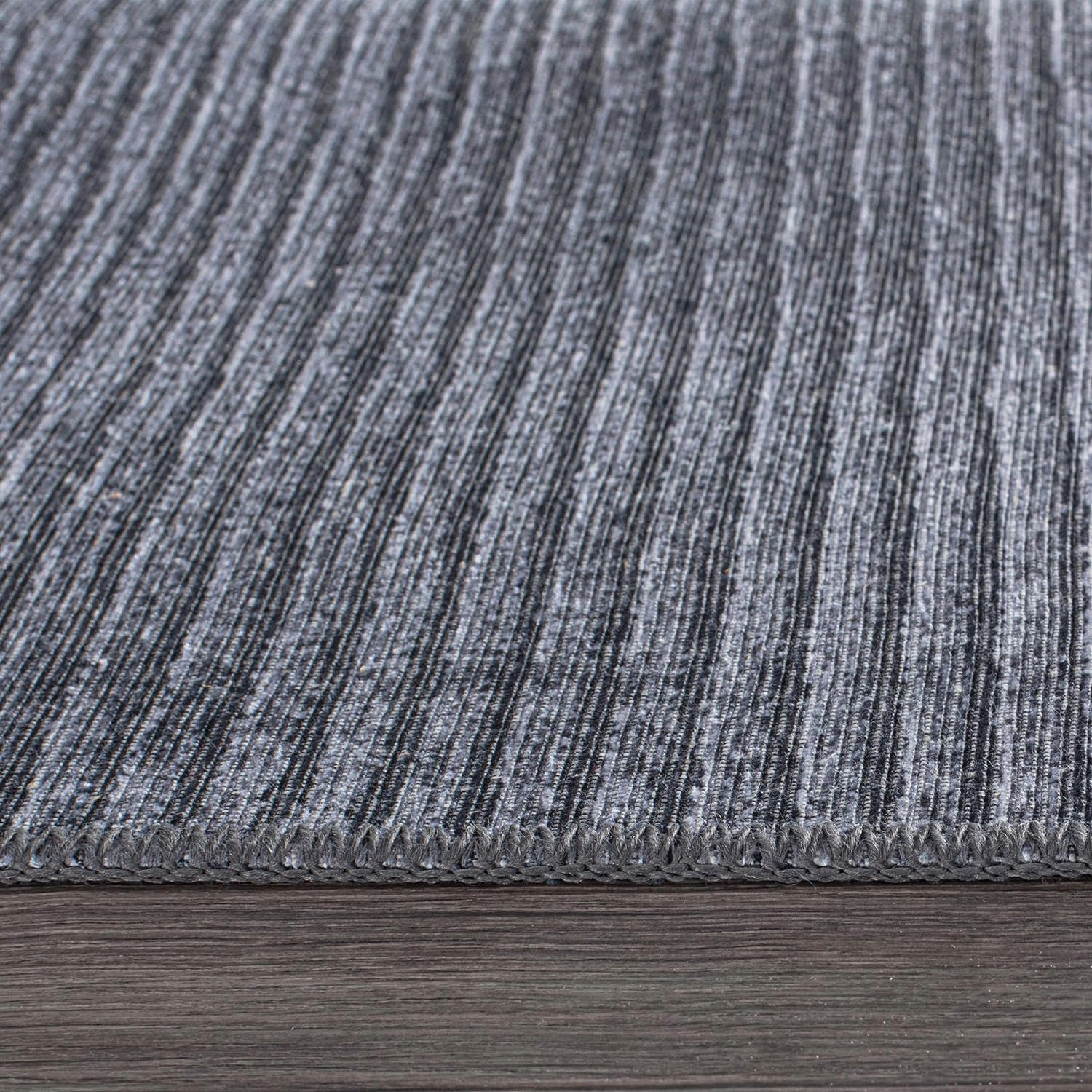 Rugshop Contemporary Lines Plaid Stain Resistant Flat Weave Eco Friendly Premium Recycled Machine Washable Area Rug 10'x14' Dark Gray