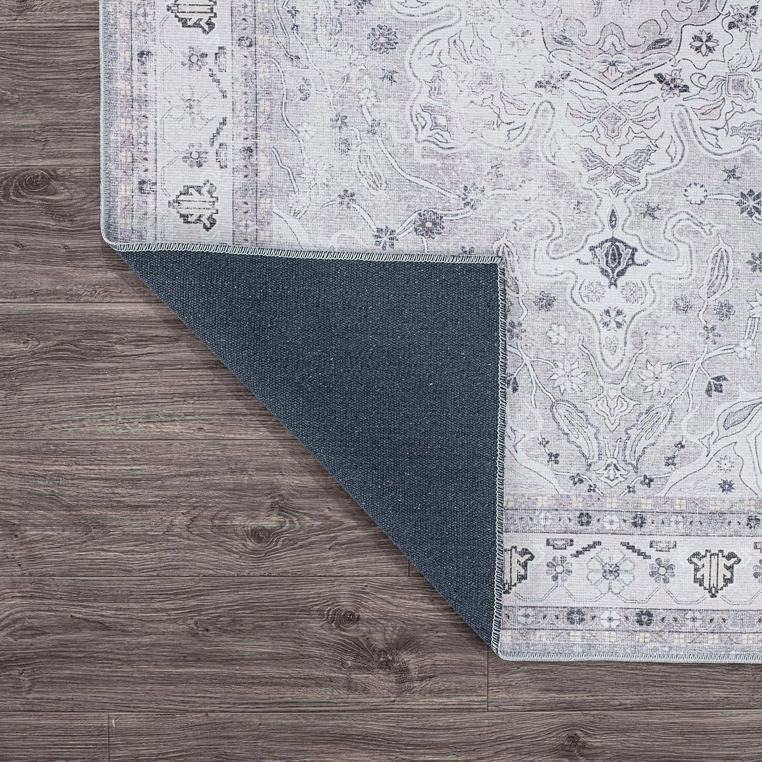 Rugshop Transitional Medallion Stain Resistant Flat Weave Eco Friendly Premium Recycled Machine Washable Runner Rug 2'6"x10' Gray