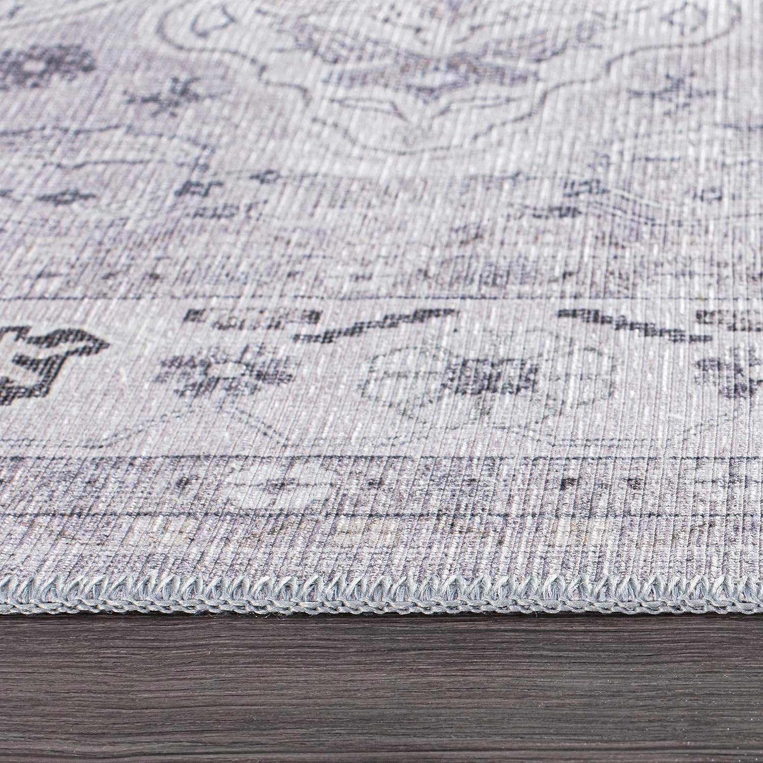 Rugshop Transitional Medallion Stain Resistant Flat Weave Eco Friendly Premium Recycled Machine Washable Runner Rug 2'6"x10' Gray