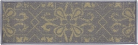 RugStylesOnline Stair Treads Skid Slip Resistant Backing Indoor Carpet Stair Treads Floral Abstract Design 8 ½ inch x 26 inch (1 Piece, Grey Beige)