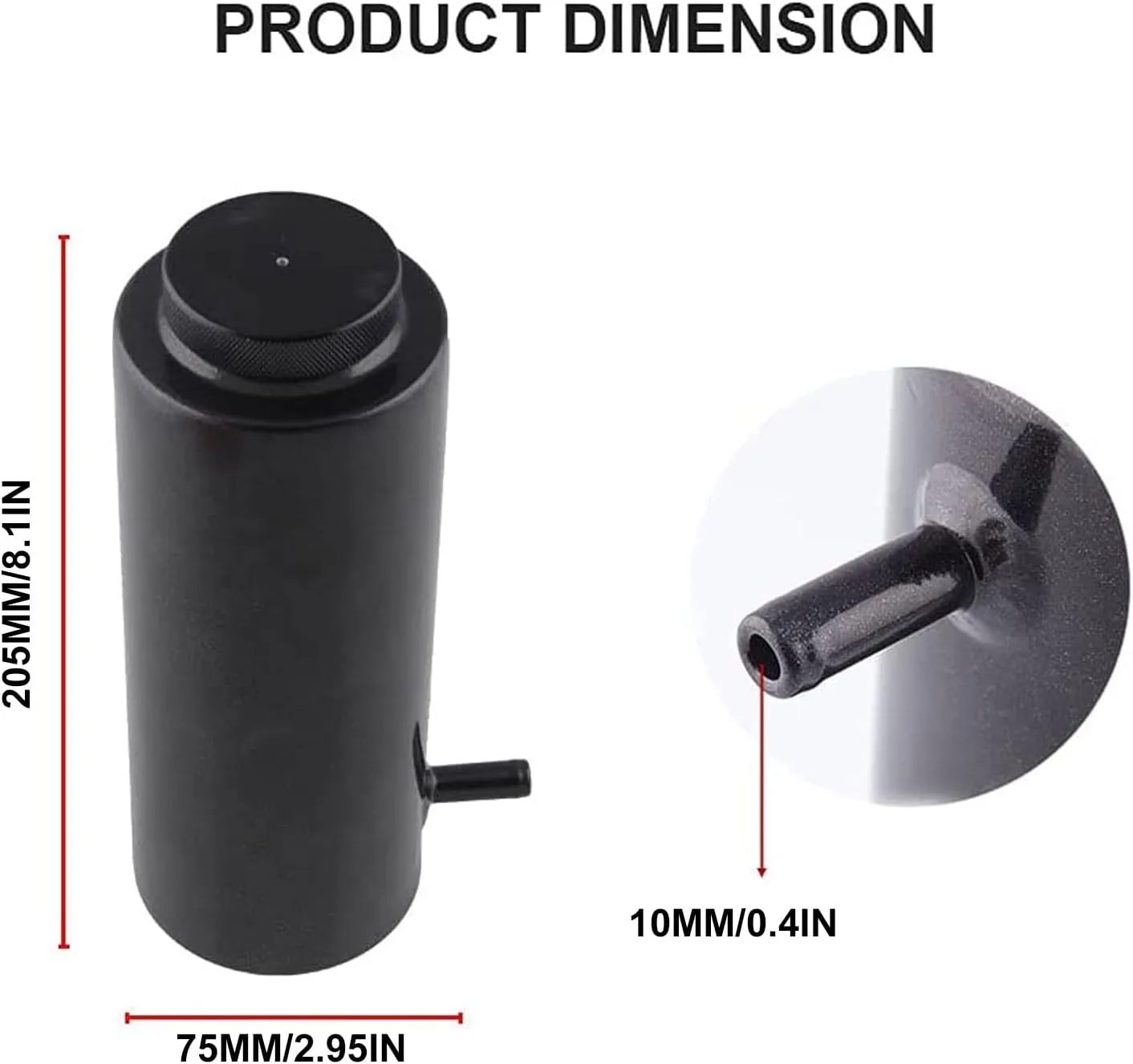 RYANSTAR Universal Car Radiator Coolant Tank 800ml Coolant Expansion Tank Overflow Oil Catch Tank Cooling Catch Bottle Reservoir Aluminum Billet Black