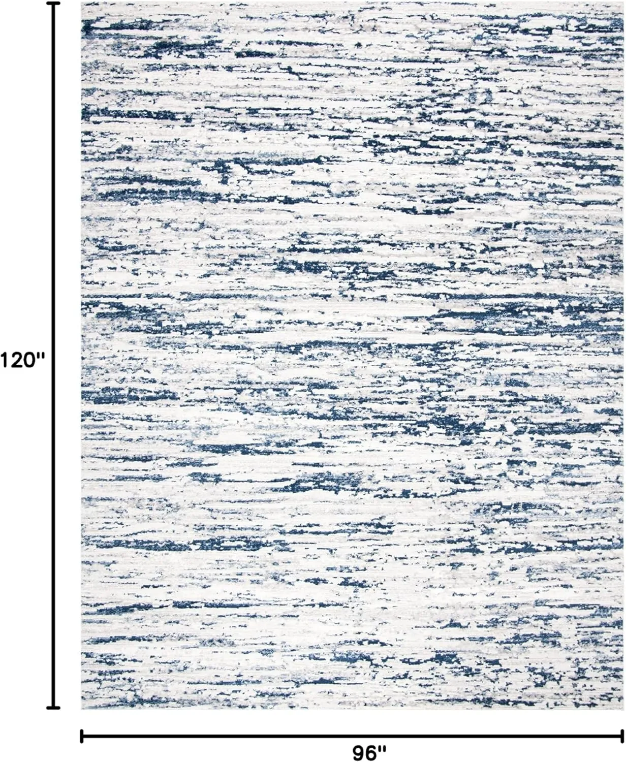 SAFAVIEH Amelia Collection Area Rug - 8' x 10', Grey & Navy, Modern Abstract Design, Non-Shedding & Easy Care, Ideal for High Traffic Areas in Living Room, Bedroom (ALA768B)
