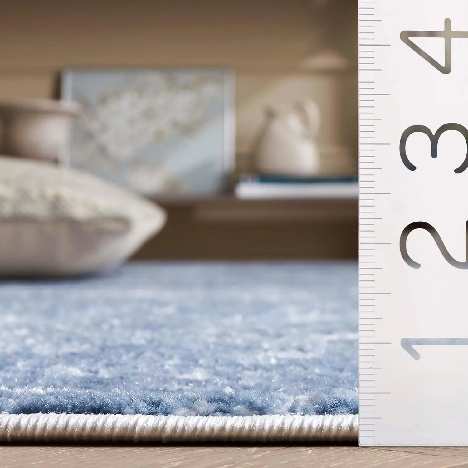 SAFAVIEH Amelia Collection Runner - 2'2" x 8', Ivory & Steel Blue, Modern Abstract Design, Non-Shedding & Easy Care, Ideal for The Living Room, Dining, Bedroom (ALA700D)
