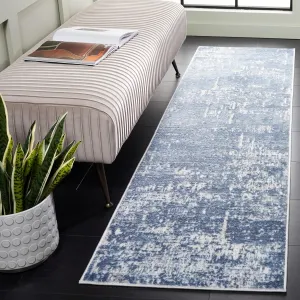 SAFAVIEH Amelia Collection Runner - 2'2" x 8', Ivory & Steel Blue, Modern Abstract Design, Non-Shedding & Easy Care, Ideal for The Living Room, Dining, Bedroom (ALA700D)