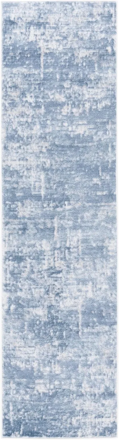 SAFAVIEH Amelia Collection Runner - 2'2" x 8', Ivory & Steel Blue, Modern Abstract Design, Non-Shedding & Easy Care, Ideal for The Living Room, Dining, Bedroom (ALA700D)