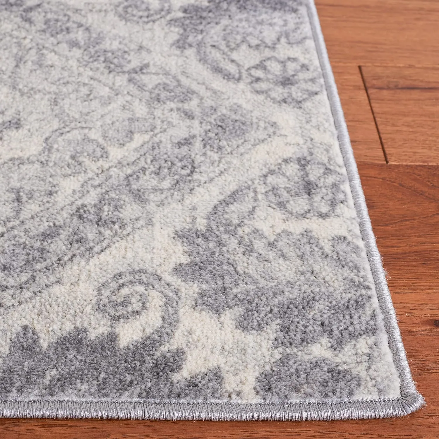 Safavieh Area Rug 8x10 - Brentwood Collection - Large - Grey & Light Grey, Diamond Damask Design, Non-Shedding & Easy Cleaning, Ideal for Living Room, Bedroom, Office, Dining Space (BNT827F)