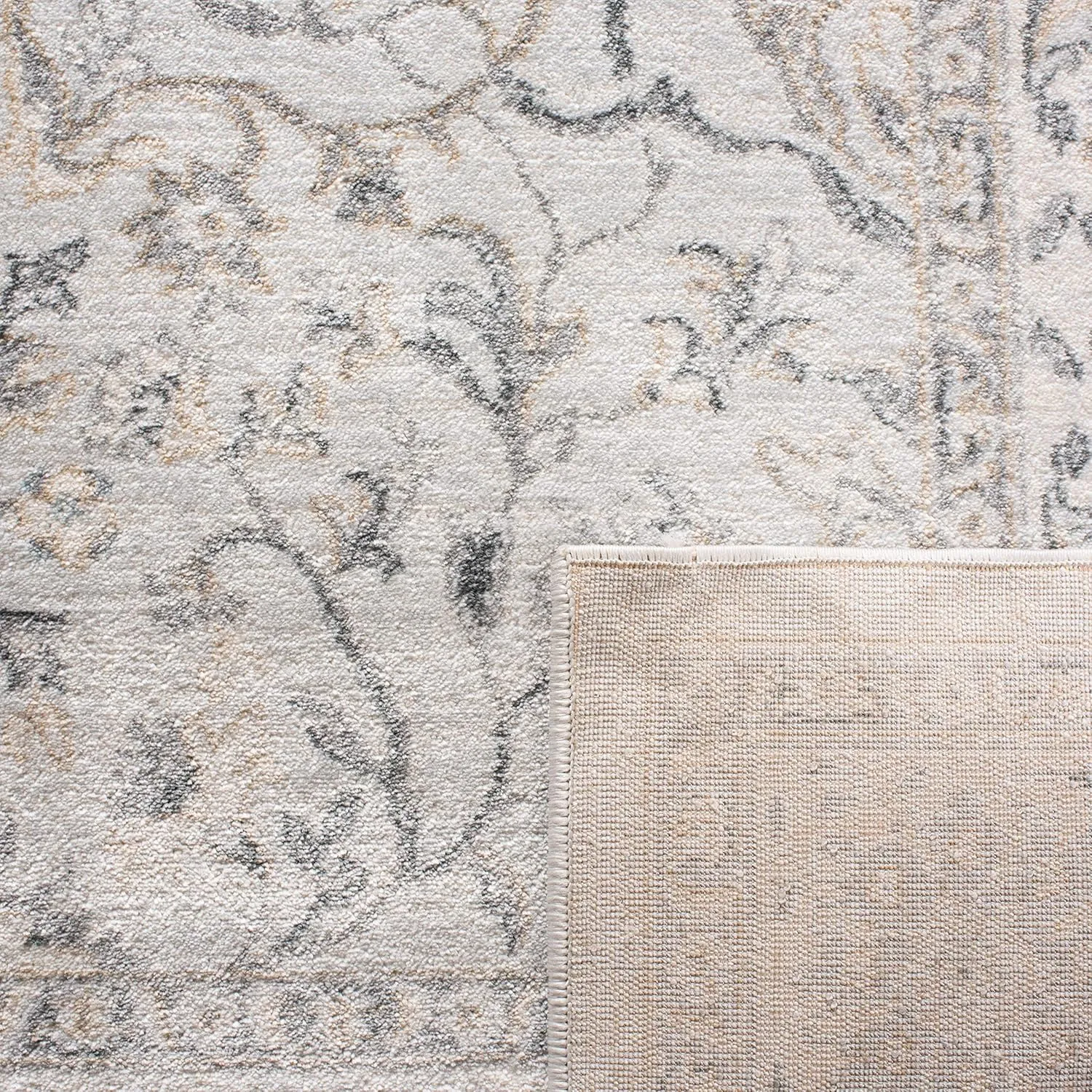 SAFAVIEH Area Rug 8x10 - Isabella Collection - Large - Light Grey & Cream, Oriental Design, Non-Shedding & Easy Cleaning, Ideal for Living Room, Bedroom, Office, Dining Space (ISA912F)