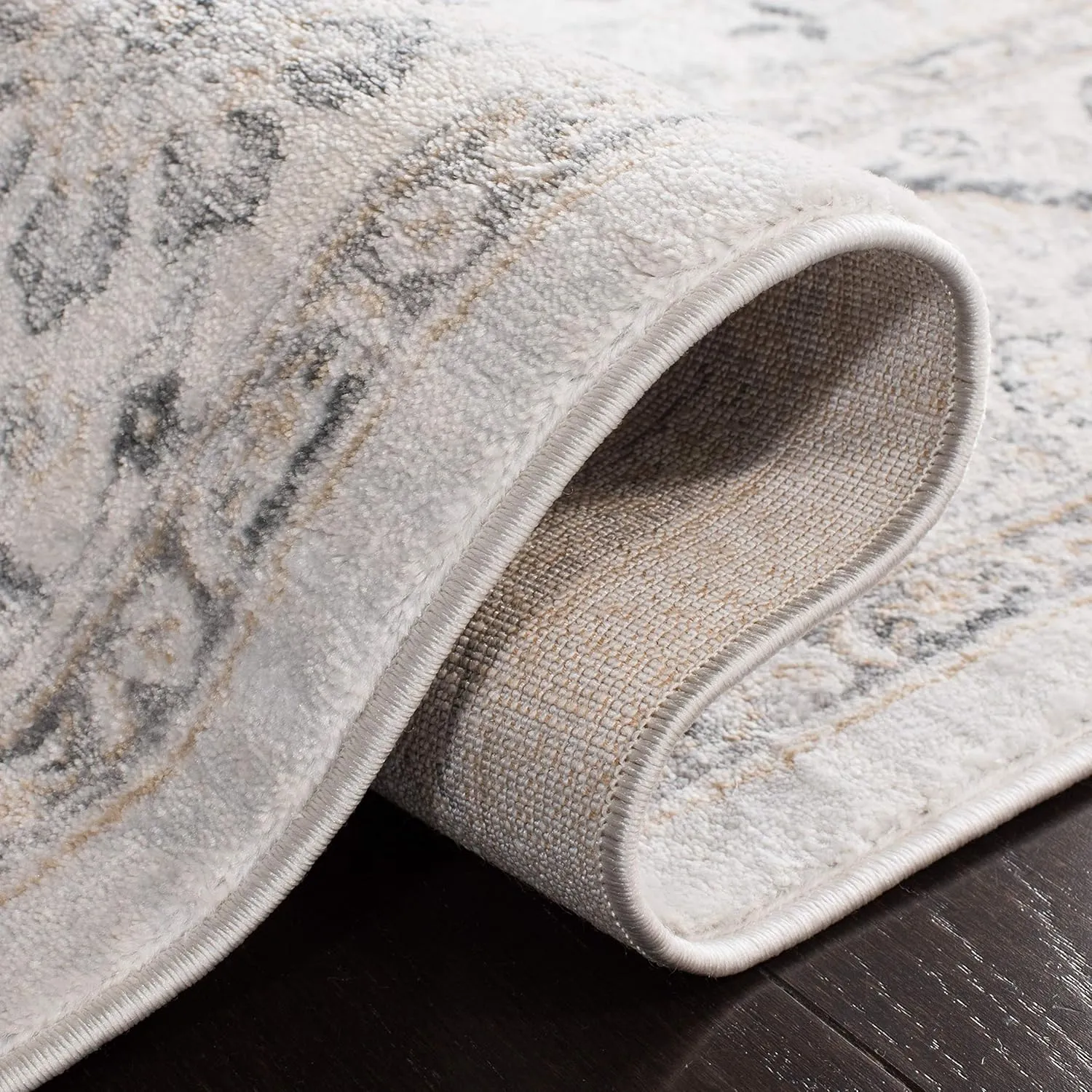 SAFAVIEH Area Rug 8x10 - Isabella Collection - Large - Light Grey & Cream, Oriental Design, Non-Shedding & Easy Cleaning, Ideal for Living Room, Bedroom, Office, Dining Space (ISA912F)