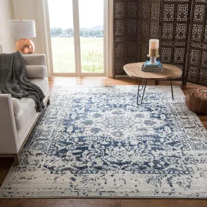 SAFAVIEH Area Rug 8x10 - Madison Collection - Large - Cream & Navy, Snowflake Medallion Distressed Design, Non-Shedding & Easy Cleaning, Ideal for Living Room, Bedroom, Office, Dining Space (MAD603D)