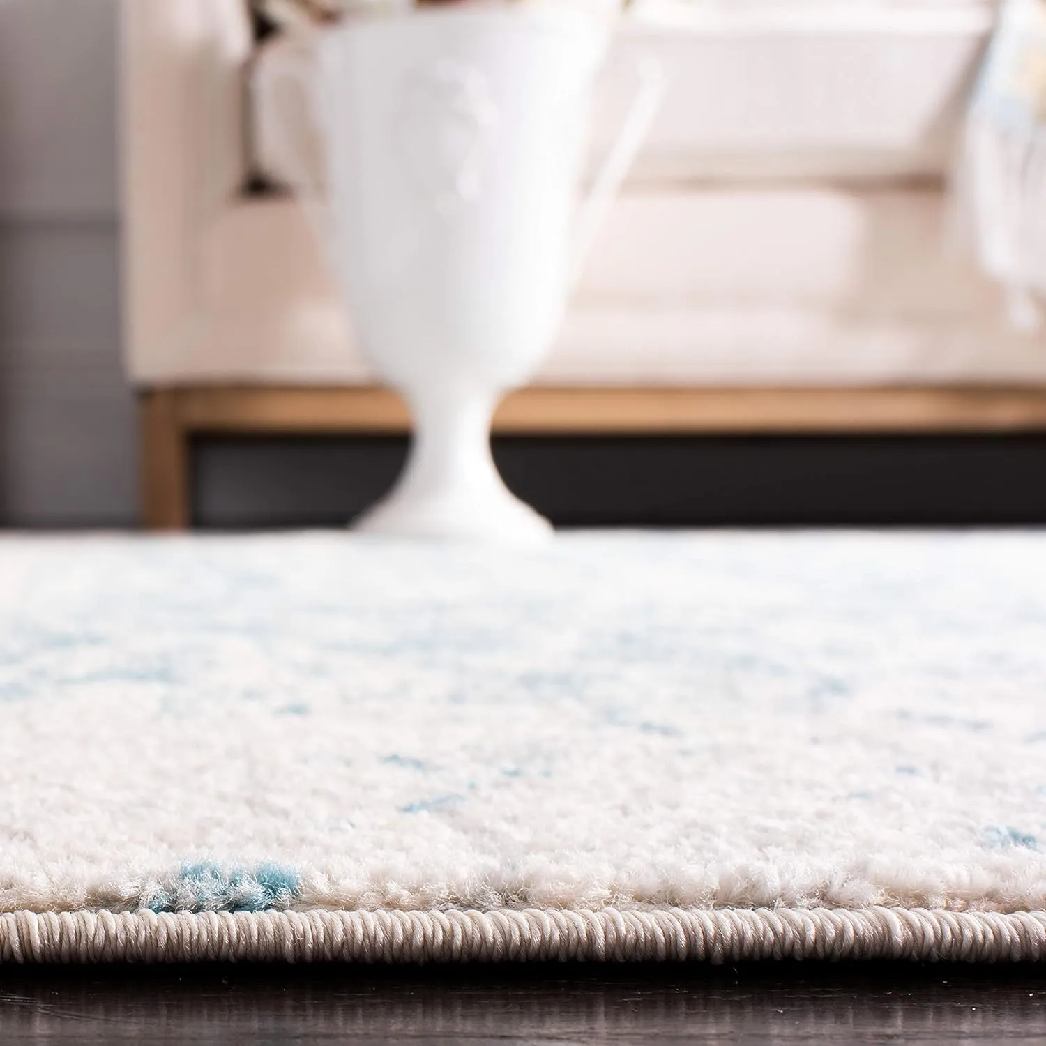 SAFAVIEH Area Rug 8x10 - Madison Collection - Large - Teal & Ivory, Snowflake Medallion Distressed Design, Non-Shedding & Easy Cleaning, Ideal for Living Room, Bedroom, Office, Dining Space (MAD603J)