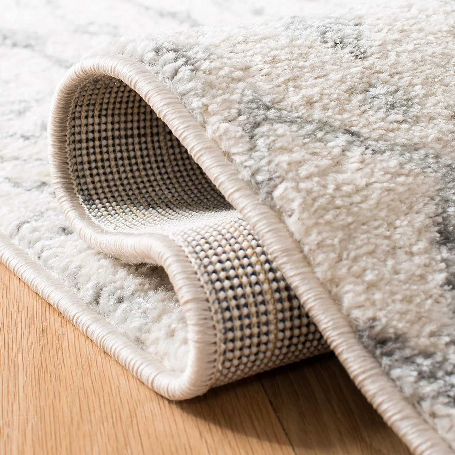 SAFAVIEH Area Rug 8x10 - Tulum Collection - Large - Ivory & Grey, Moroccan Boho Distressed Design, Non-Shedding & Easy Cleaning, Ideal for Living Room, Bedroom, Office, Dining Space (TUL270A)