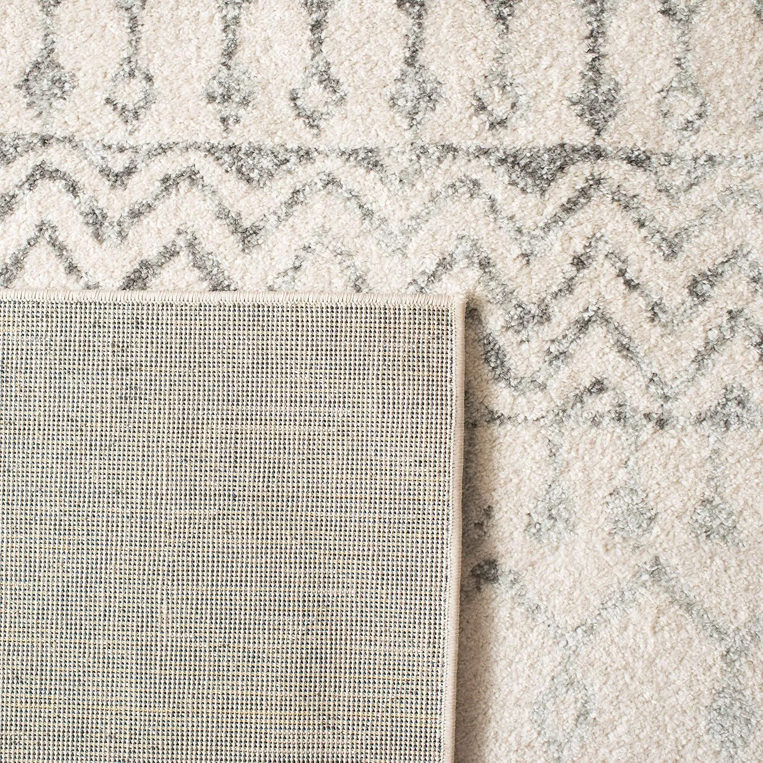 SAFAVIEH Area Rug 8x10 - Tulum Collection - Large - Ivory & Grey, Moroccan Boho Distressed Design, Non-Shedding & Easy Cleaning, Ideal for Living Room, Bedroom, Office, Dining Space (TUL270A)