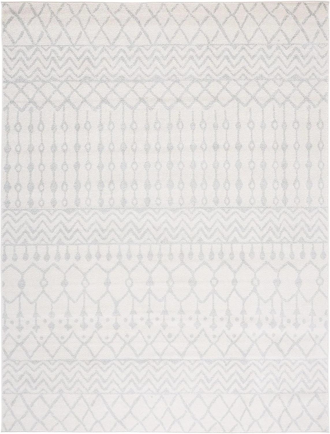 SAFAVIEH Area Rug 8x10 - Tulum Collection - Large - Ivory & Light Grey, Moroccan Boho Distressed Design, Non-Shedding & Easy Cleaning, Ideal for Living Room, Bedroom, Office, Dining Space (TUL270D)