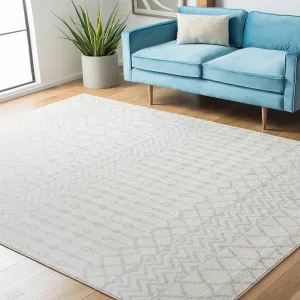 SAFAVIEH Area Rug 8x10 - Tulum Collection - Large - Ivory & Light Grey, Moroccan Boho Distressed Design, Non-Shedding & Easy Cleaning, Ideal for Living Room, Bedroom, Office, Dining Space (TUL270D)