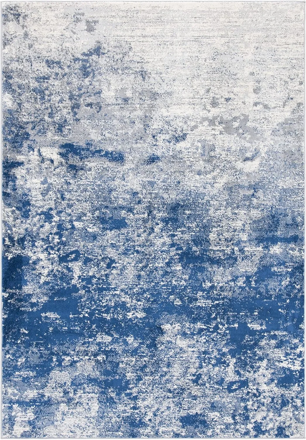 SAFAVIEH Brentwood Collection 6' x 9' Grey / Navy BNT822G Modern Abstract Non-Shedding Living Room Bedroom Dining Home Office Area Rug