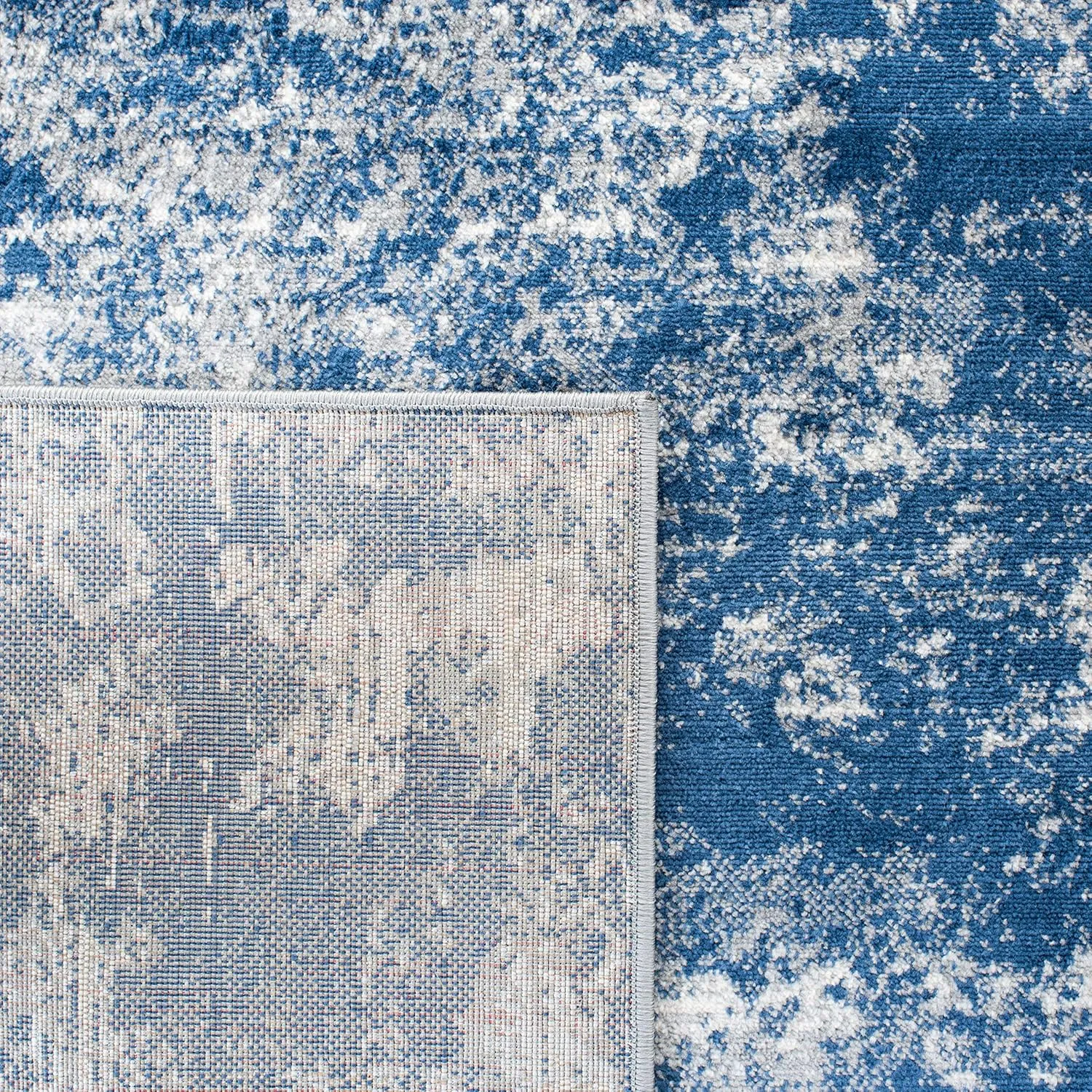 SAFAVIEH Brentwood Collection 6' x 9' Grey / Navy BNT822G Modern Abstract Non-Shedding Living Room Bedroom Dining Home Office Area Rug