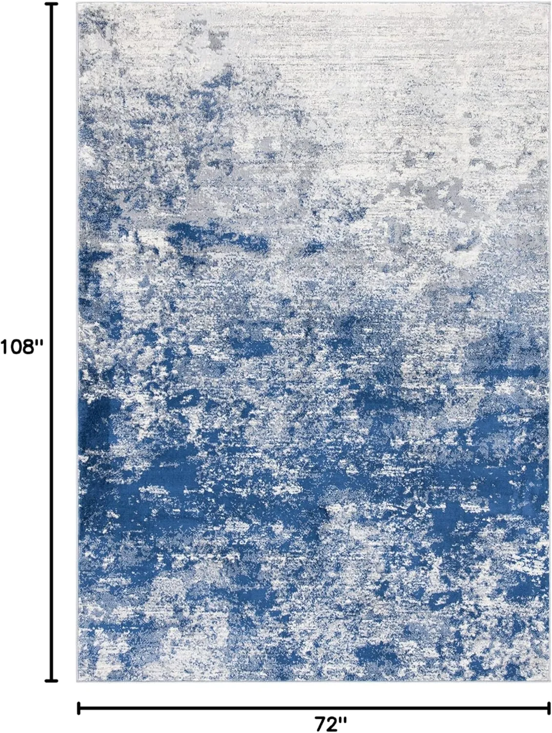 SAFAVIEH Brentwood Collection 6' x 9' Grey / Navy BNT822G Modern Abstract Non-Shedding Living Room Bedroom Dining Home Office Area Rug