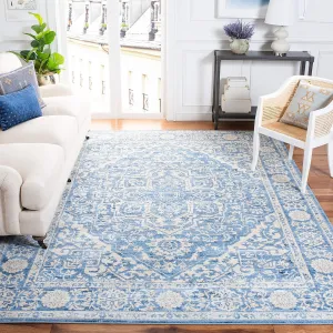 SAFAVIEH Brentwood Collection Area Rug - 12' x 18', Ivory & Navy, Oriental Design, Stain Resistant, Ideal for High Traffic Areas in Living Room, Bedroom & Dining Room (BNT832A-1218)