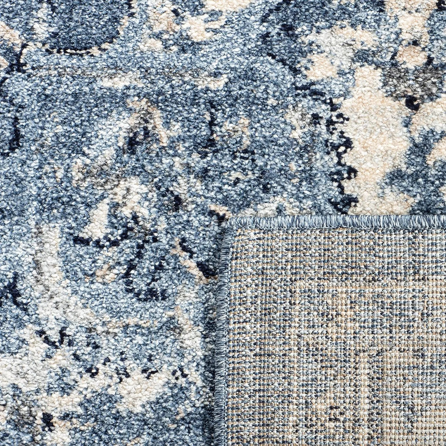 SAFAVIEH Charleston Collection Area Rug - 3' x 5', Navy & Creme, Oriental Distressed Design, Ideal for High Traffic Areas in Living Room, Bedroom, Dining (CHL411N-3)