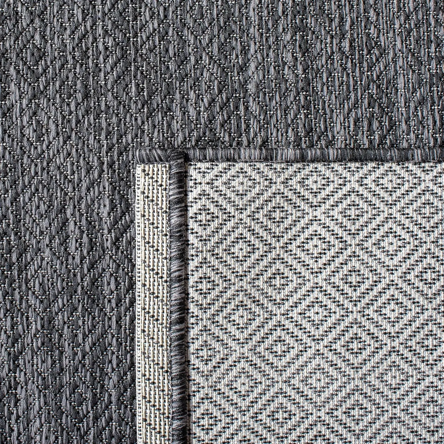 SAFAVIEH Courtyard Collection 2' x 3'7" Black/Grey CY8520 Solid Indoor/ Outdoor Waterproof Easy Cleaning Patio Backyard Mudroom Accent Rug