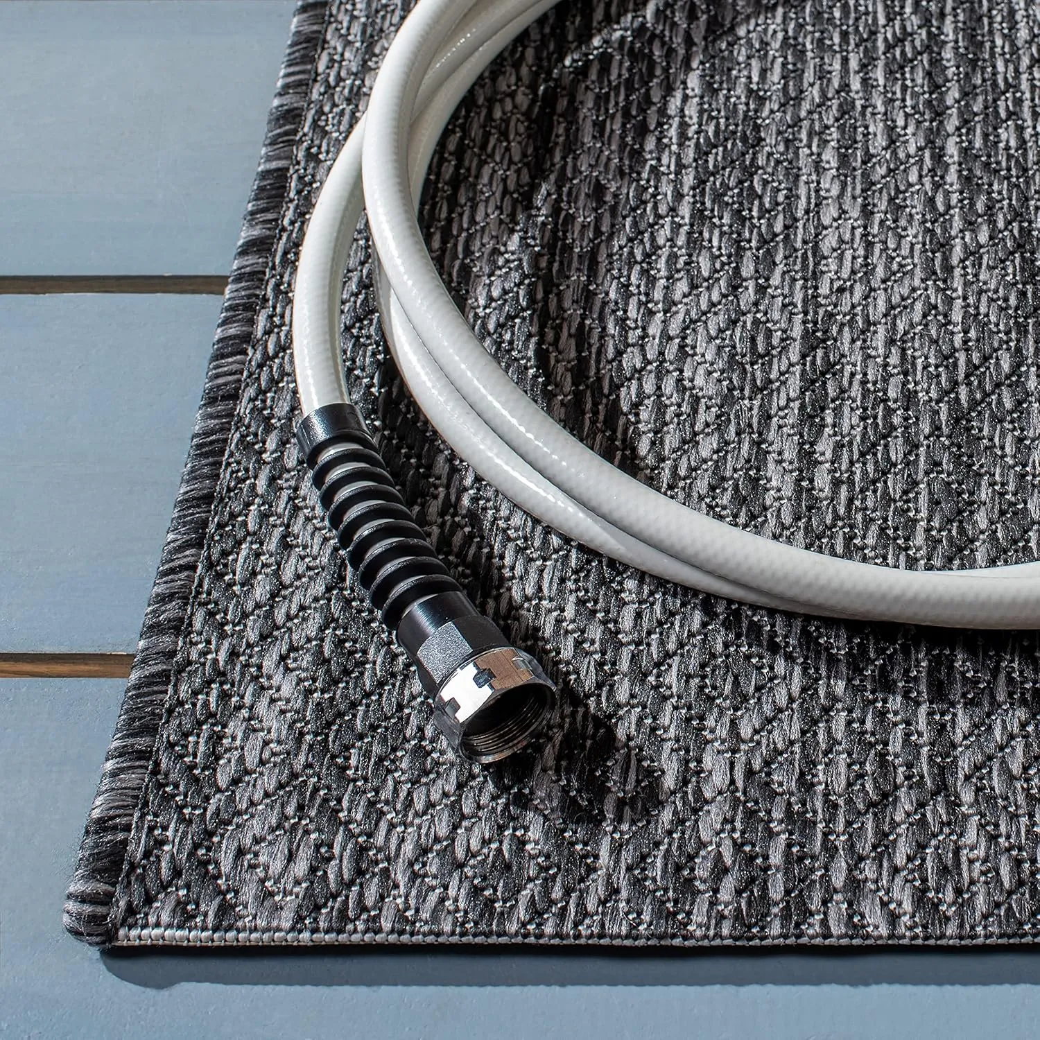 SAFAVIEH Courtyard Collection 2' x 3'7" Black/Grey CY8520 Solid Indoor/ Outdoor Waterproof Easy Cleaning Patio Backyard Mudroom Accent Rug