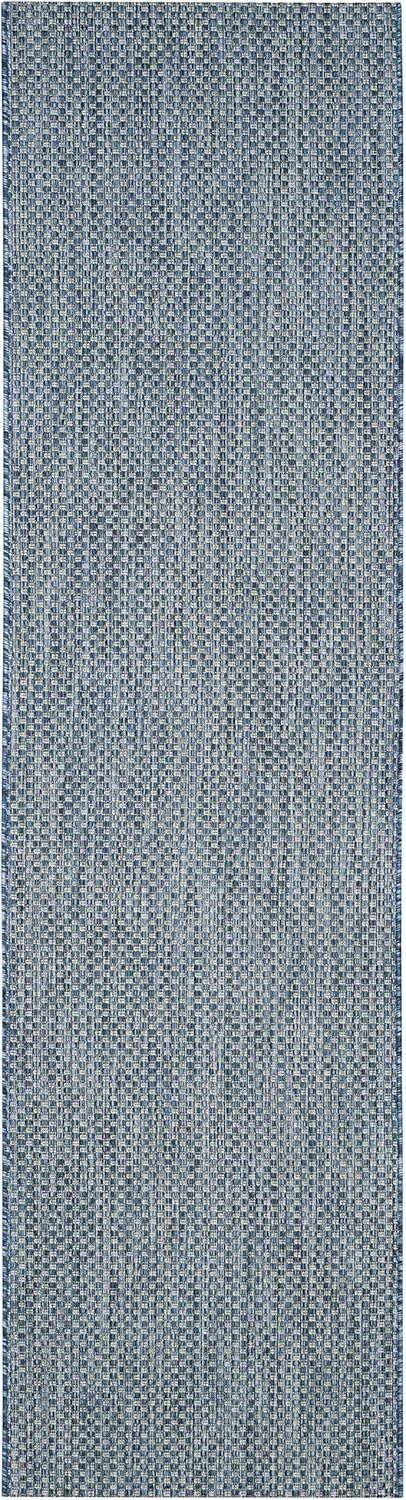 SAFAVIEH Courtyard Collection 2'3" x 20' Navy/Grey CY8521 Indoor/ Outside Waterproof Easy cleansingPatio Backyard Mudroom Runner Mat