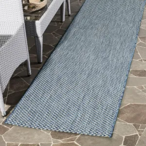 SAFAVIEH Courtyard Collection 2'3" x 20' Navy/Grey CY8521 Indoor/ Outside Waterproof Easy cleansingPatio Backyard Mudroom Runner Mat