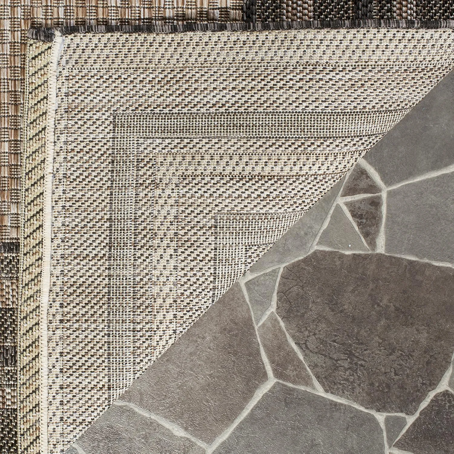 SAFAVIEH Courtyard Collection 2'3" x 8' Natural / Black CY8475 Indoor/ Outdoor-Waterproof Easy-Cleaning Patio Backyard Mudroom Runner-Rug