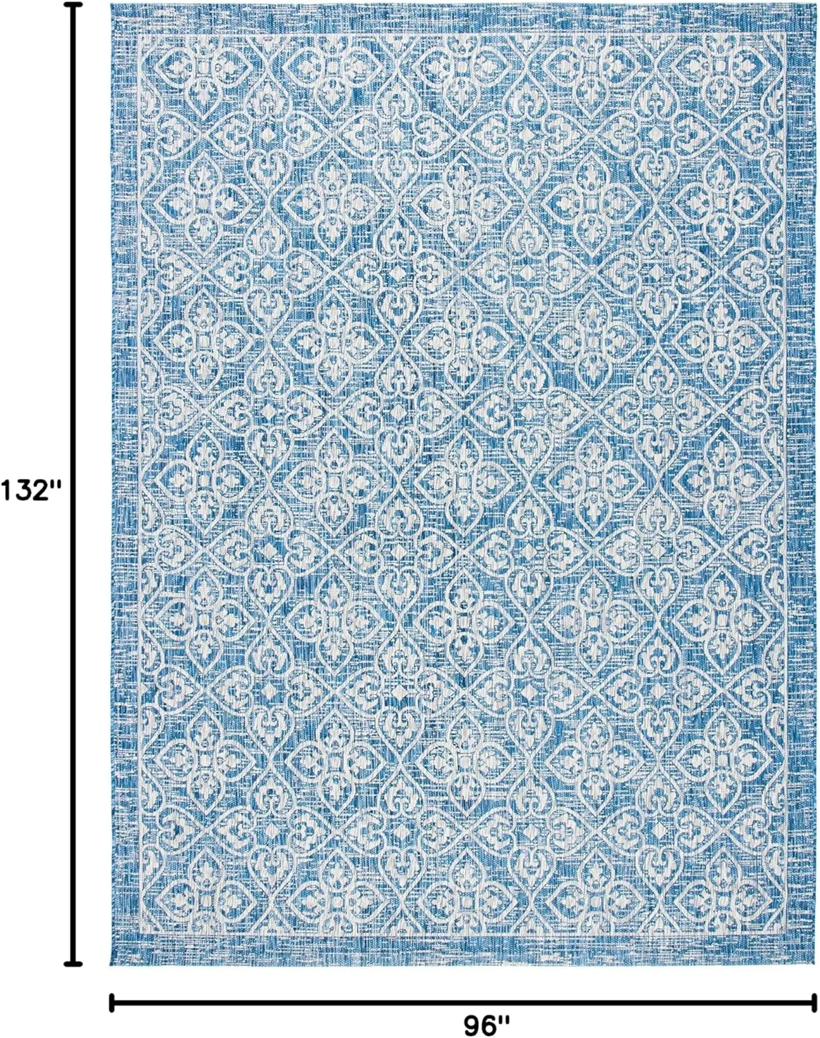 SAFAVIEH Courtyard Collection 8' x 11' Navy/Grey CY8066 Indoor/ Outdoor Waterproof Easy Cleaning Patio Backyard Mudroom Area Rug