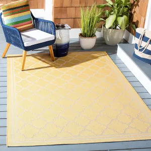 SAFAVIEH Courtyard Collection 9' x 12' Gold/Beige CY6918 Trellis Indoor/-Outdoor Waterproof Easy-Cleaning Patio Backyard Mudroom Area-Rug