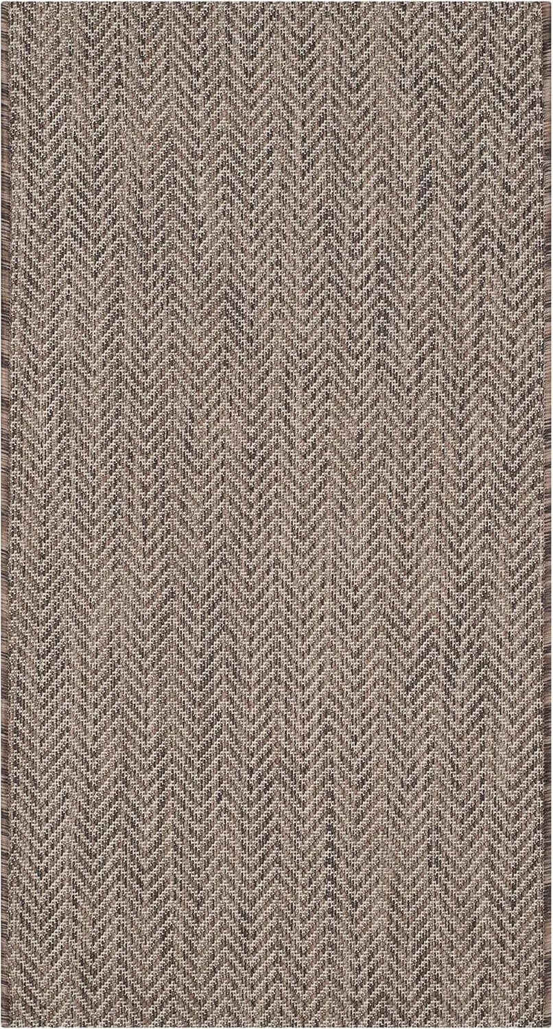 SAFAVIEH Courtyard Collection Accent Rug - 2'3" x 5', Brown & Beige, Non-Shedding & Easy Care, Indoor/Outdoor & Washable-Ideal for Patio, Backyard, Mudroom (CY8022-36321)