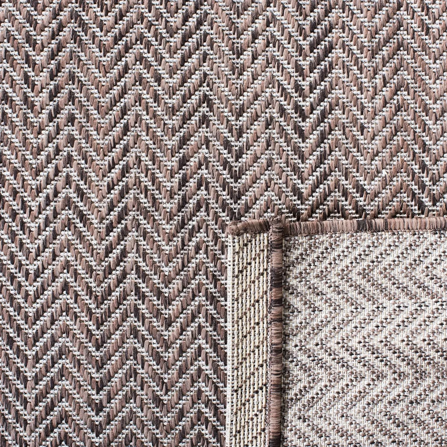 SAFAVIEH Courtyard Collection Accent Rug - 2'3" x 5', Brown & Beige, Non-Shedding & Easy Care, Indoor/Outdoor & Washable-Ideal for Patio, Backyard, Mudroom (CY8022-36321)