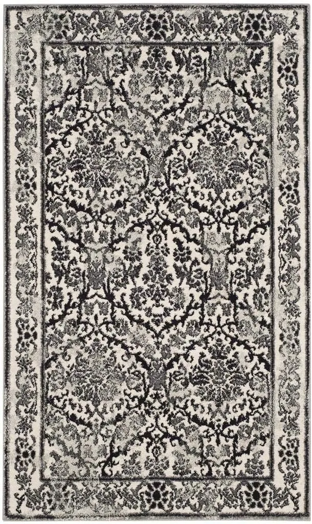 SAFAVIEH Evoke Collection Area Rug - 6'7" x 9', Ivory & Grey, Shabby Chic Oriental Design, Non-Shedding & Easy Care, Ideal for High Traffic Areas in Living Room, Bedroom (EVK242D)