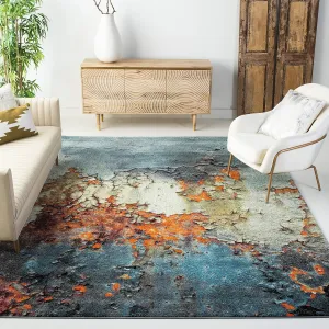 SAFAVIEH Glacier Collection 11' Square Blue/Multi GLA125B Modern Abstract Non-Shedding Living Room Bedroom Dining Home Office Area Rug