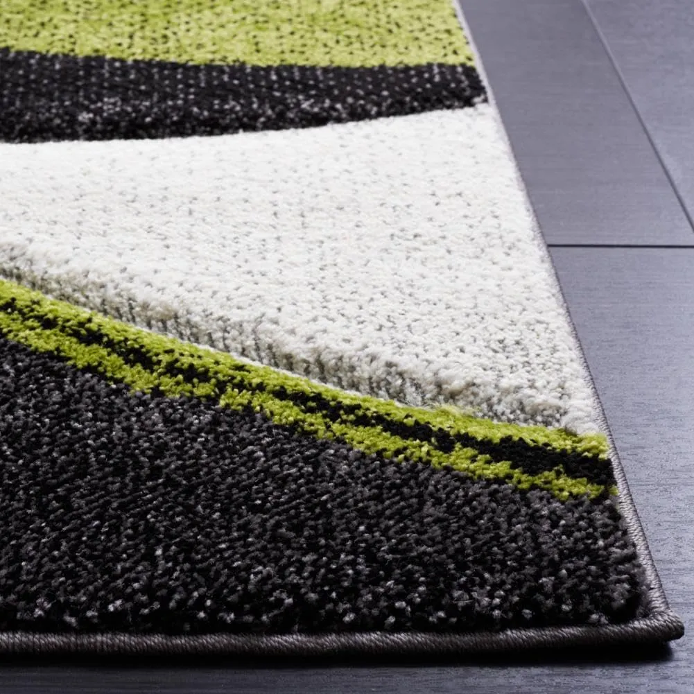 SAFAVIEH Hollywood Collection Runner Rug - 6' Runner, Grey & Green, Contemporary Design, Stain Resistant, Ideal for High Traffic Areas in Hallway, Bathroom & Kitchen (HLW766Y-26)
